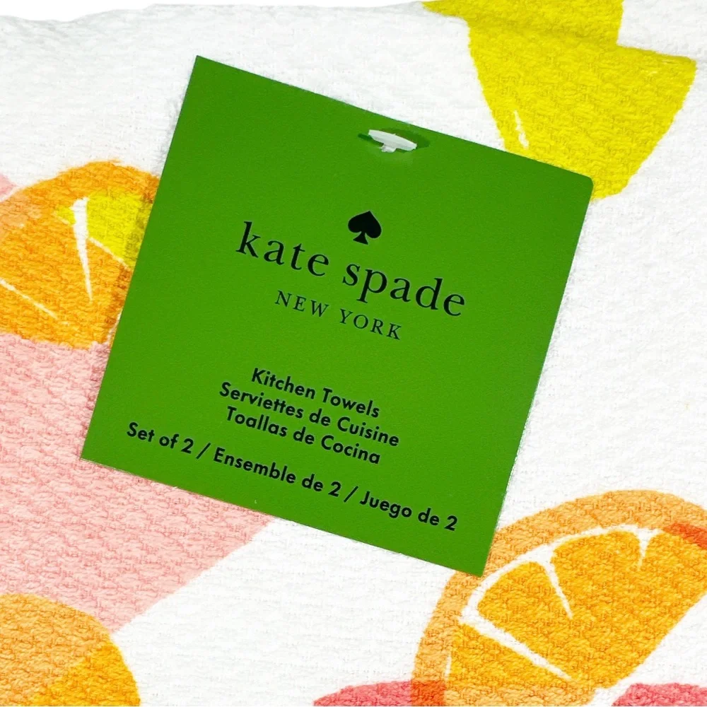 NEW Kate Spade CITRUS DESIGN Kitchen Towel Set/2